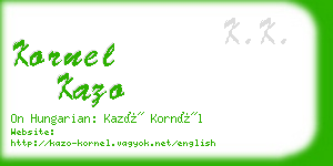 kornel kazo business card